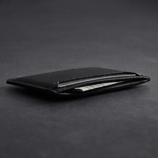 woolnut leather card holder black