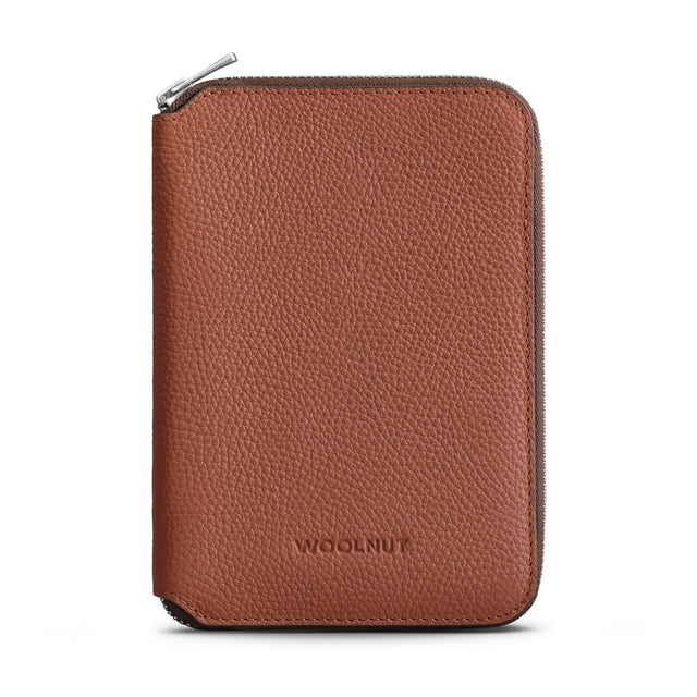 WOOLNUT zipped travel cover case cognac