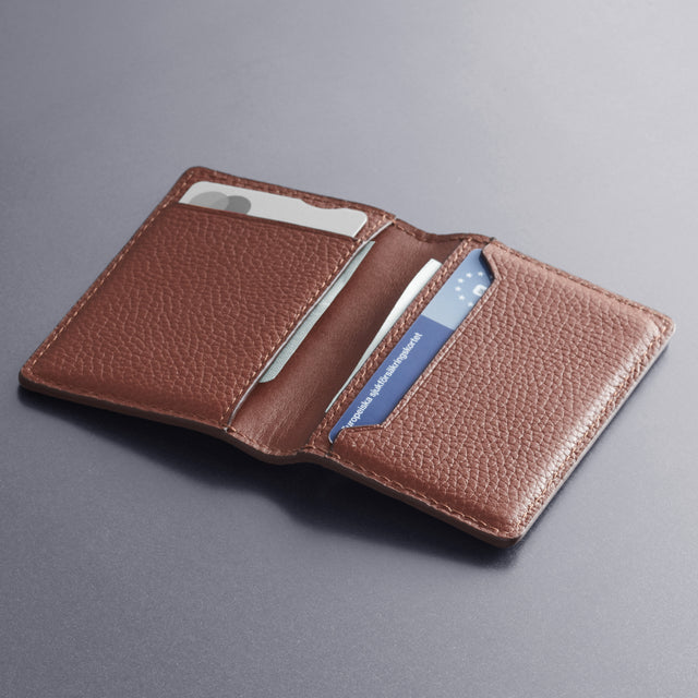 bifold wallet leather card holder cognac