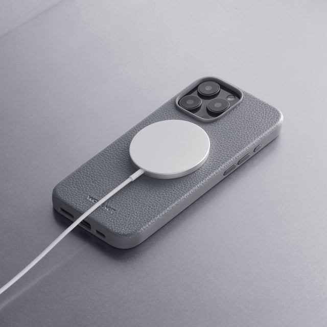 woolnut leather case iphone 16 pro max grey