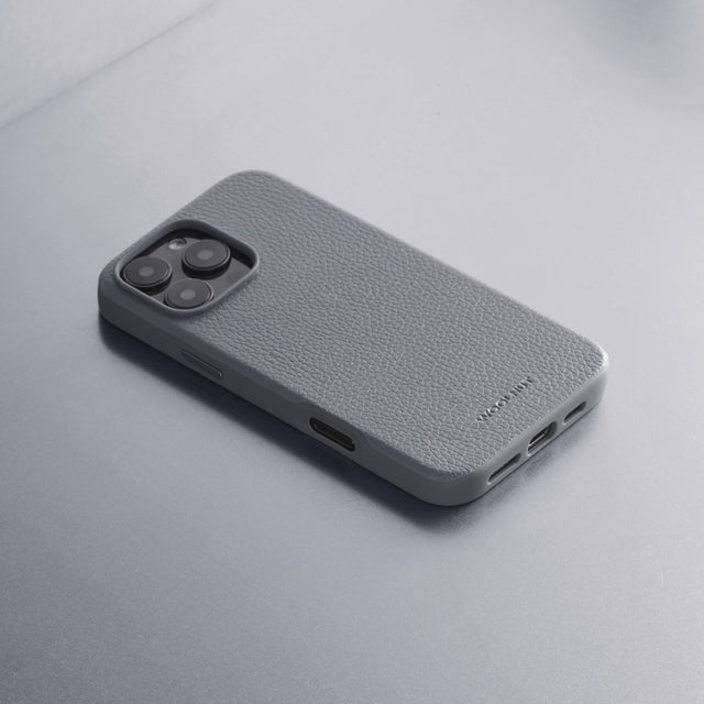 woolnut leather case iphone 16 pro max grey