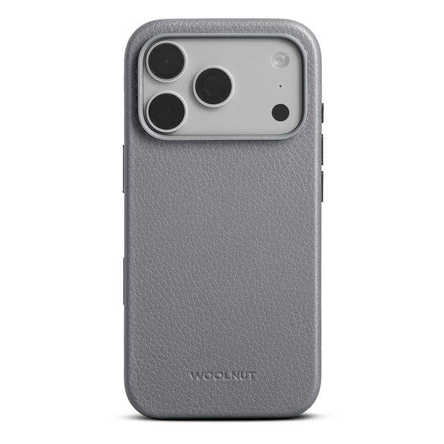 woolnut iphone 17 pro leather case grey 1