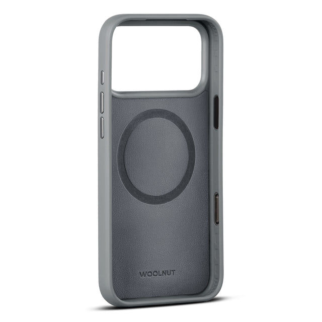 woolnut iphone 17 pro max leather case grey 3