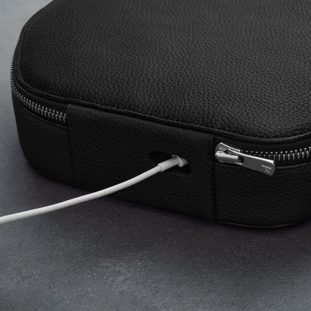 woolnut black leather case for airpods max