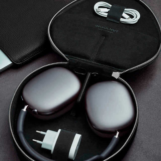 airpods max case 2025 cover bag in black leather woolnut