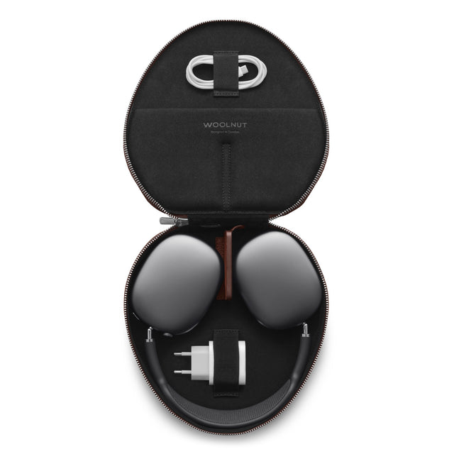 woolnut airpods max leather case cover cognac brown