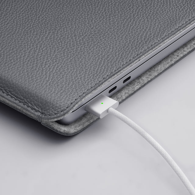 WOOLNUT macbook air 13 15 case sleeve leather wool grey