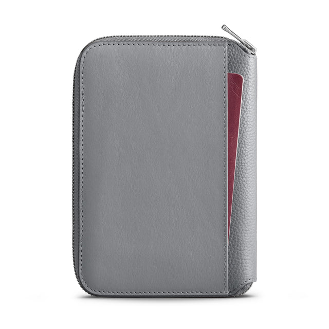 WOOLNUT zipped travel wallet for passport bills boarding pass cards grey