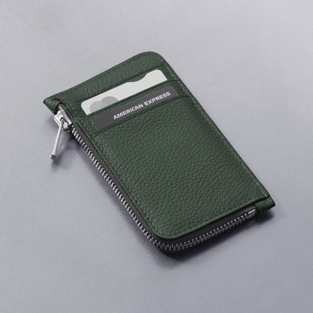 woolnut leather wallet coin green