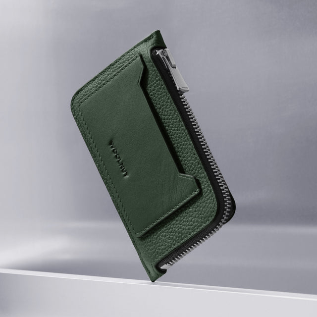 woolnut card wallet zipper green