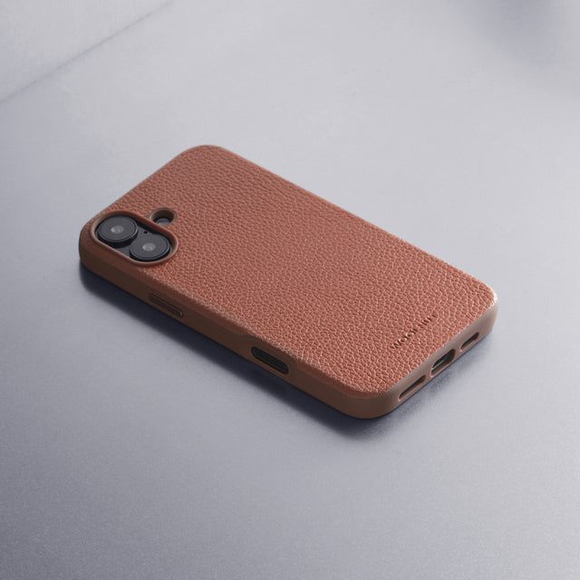 woolnut leather case iphone 16 plus cognac brown