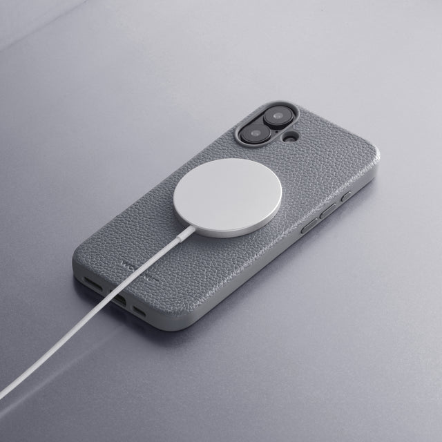woolnut leather case iphone 16 plus grey