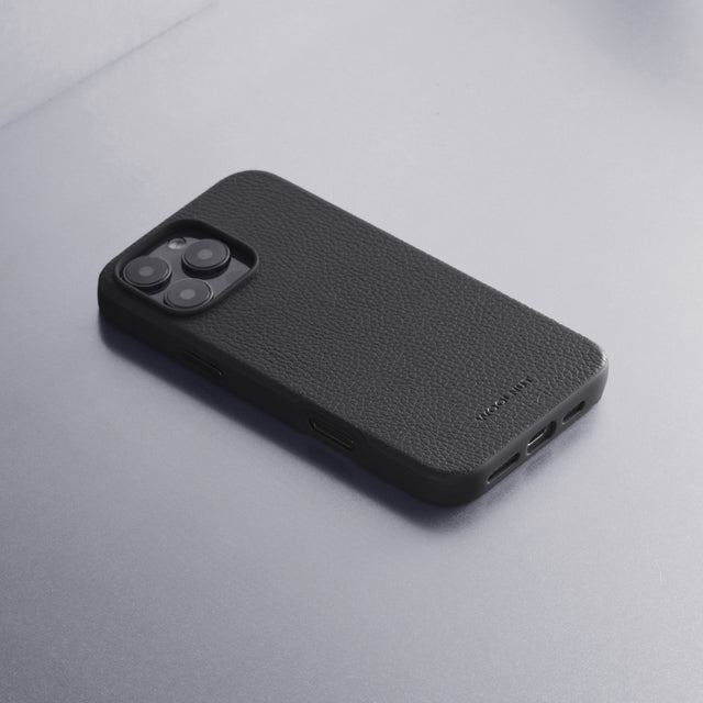 woolnut leather case iphone 16 pro max black