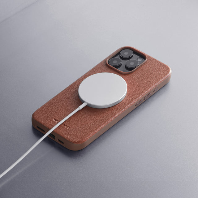 woolnut leather case iphone 16 pro max cognac brown