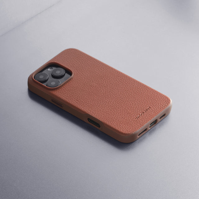 woolnut leather case iphone 16 pro max cognac brown