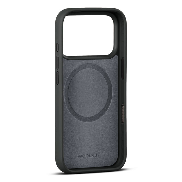 woolnut iphone 17 pro leather case black 3
