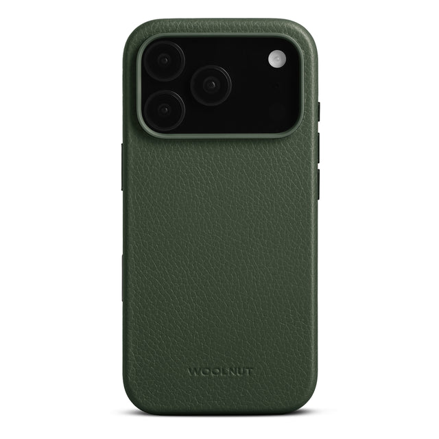 woolnut iphone 17 pro leather case green 1