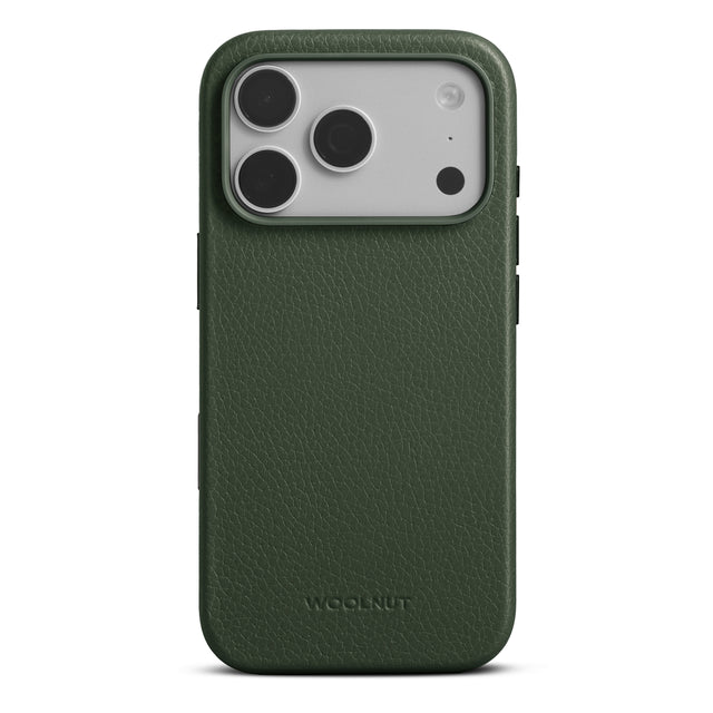 woolnut iphone 17 pro leather case green 1