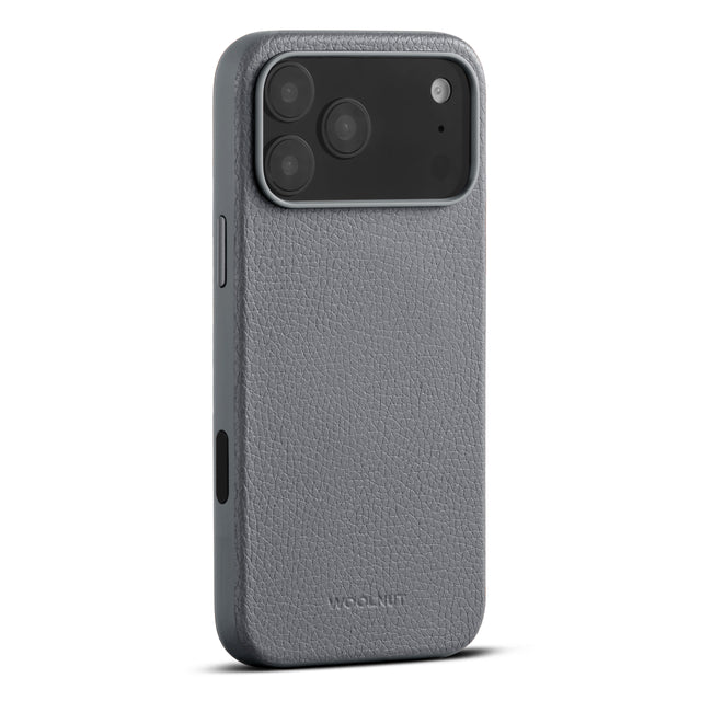 woolnut iphone 17 pro max leather case grey 2