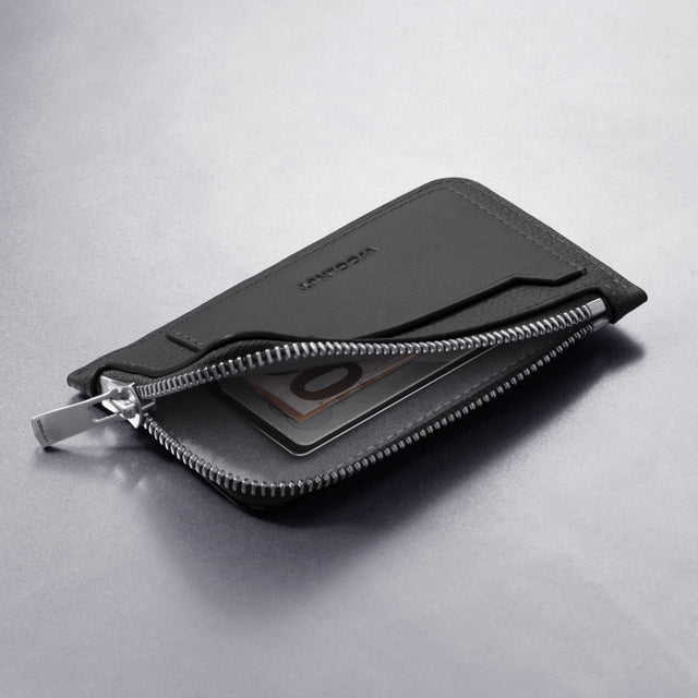 woolnut card wallet zipper black