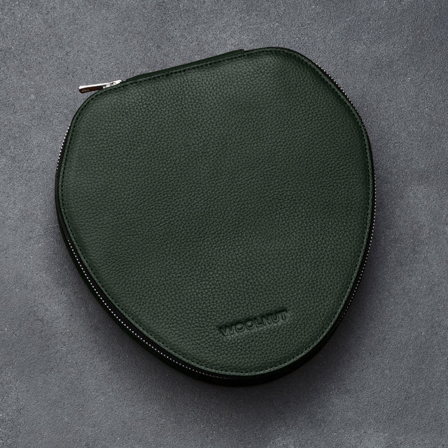 woolnut leather case for airpods max green
