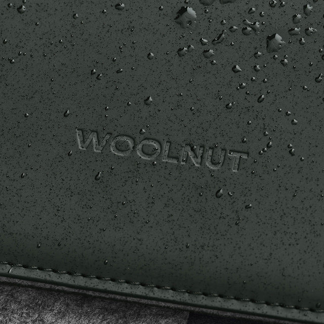 woolnut logo matte pu coated ipad sleeve cover vegan polyester