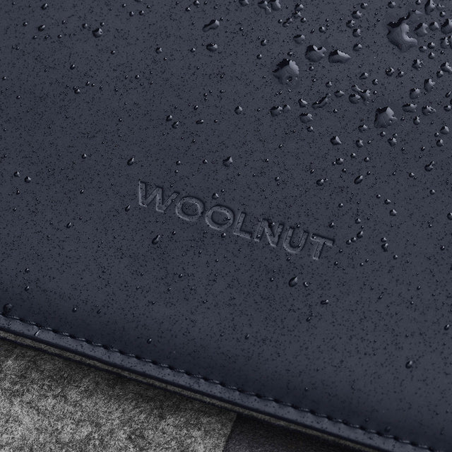 woolnut recycled polyester pu waterproof macbook sleeve folio zipper
