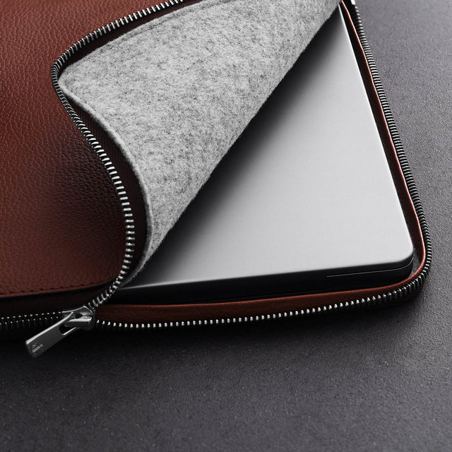 woolnut zipper folio sleeve for macbook YKK EXCELLA luxury